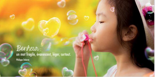 Kaart panor. 10,5x21cm + enveloppe - Bonheur: un mot