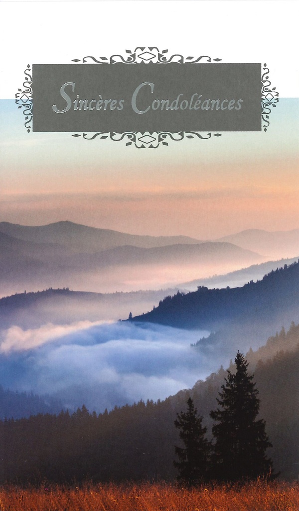 Wenskaart Sincères condoléances - 9,5x16cm/cello+omslag