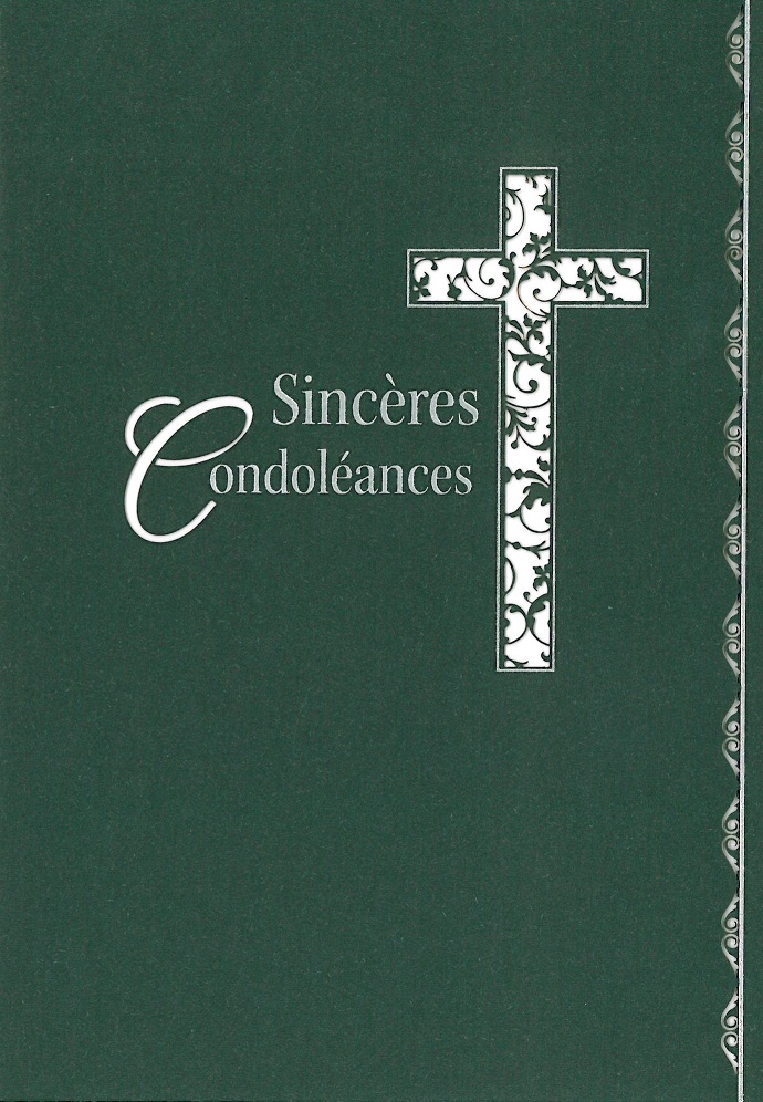 Wenskaart laser Sincères condoléances - 12x17cm/cello+omslag