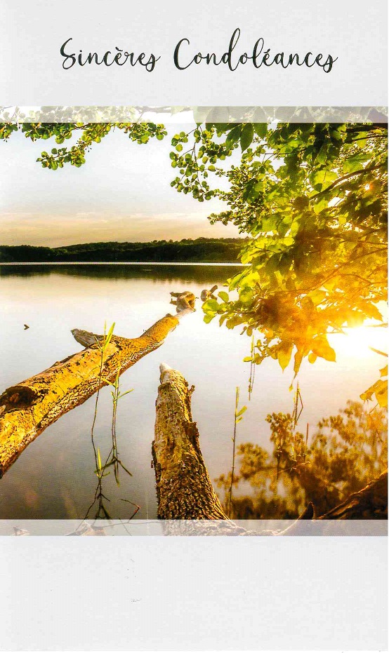 Doppelkarte Sincères Condoléances - 9,5x16cm - Mit Umschlag/