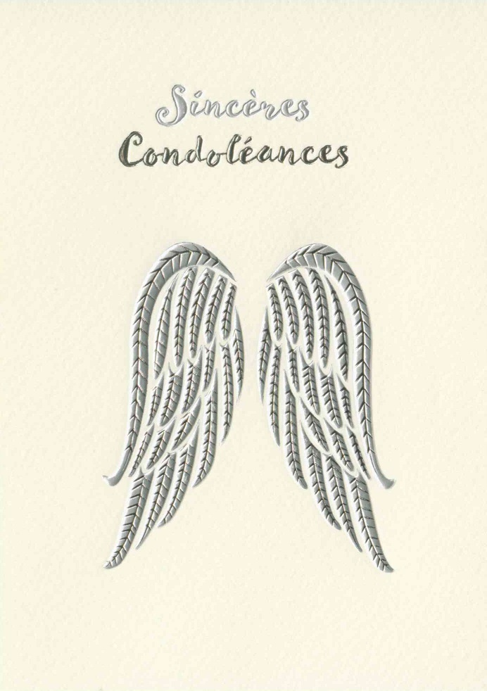Carte double - Sincères Condoléances - 12x17cm - envelop/cel
