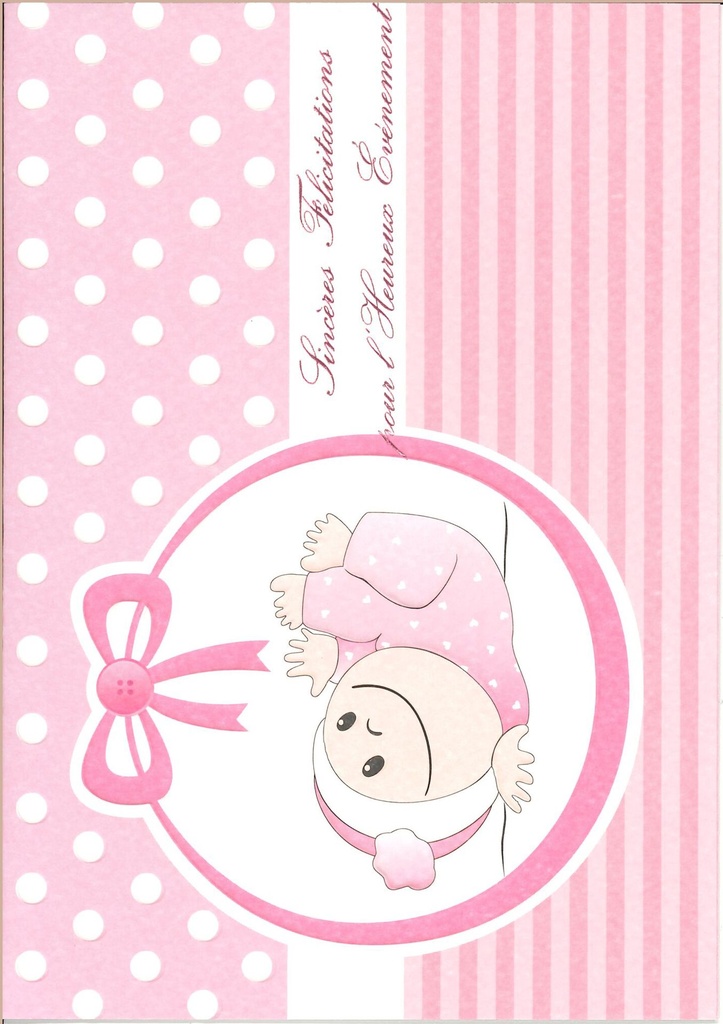 Carte double 'Sinc. Félic. pour... - 12x17cm/cello+enveloppe