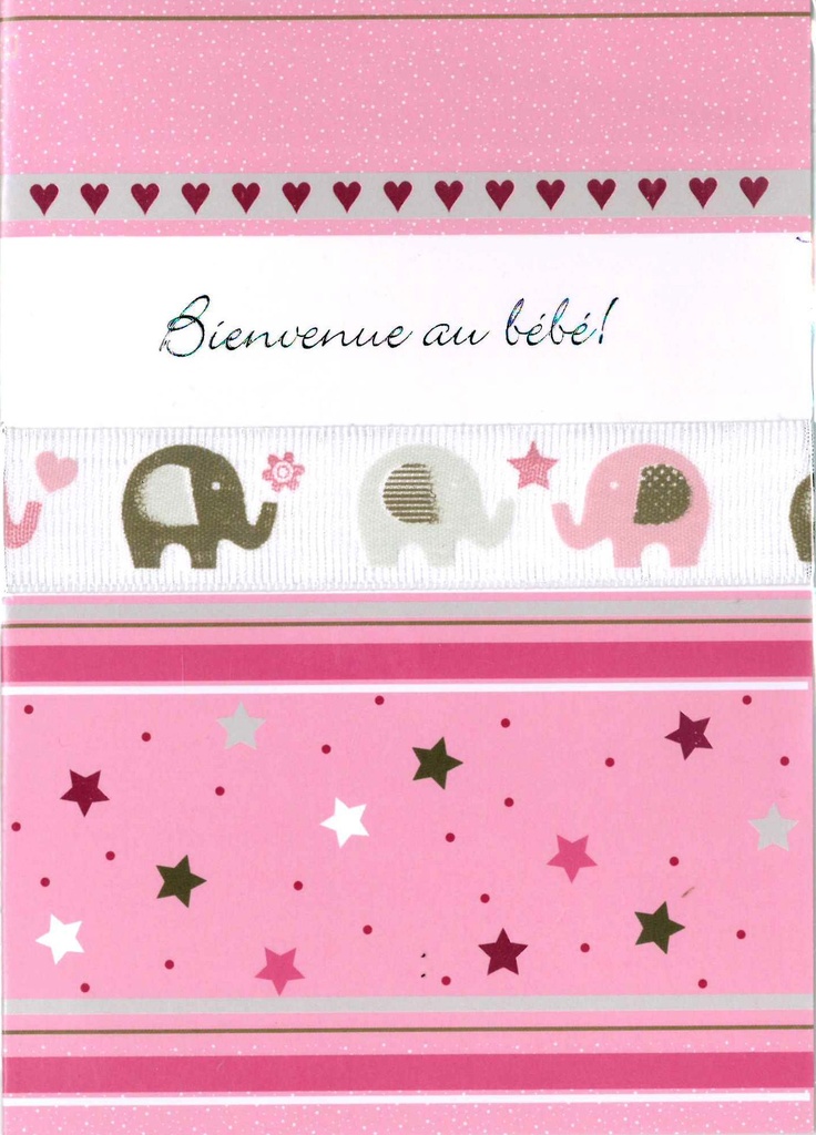 Carte double Bienvenue au bébé - 12x17cm/cello+enveloppe
