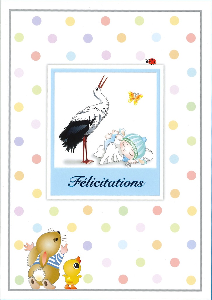 Carte double Félicitations - 12x17cm/cello+omslag