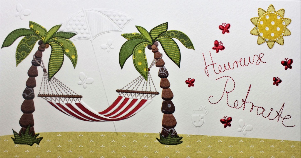 Carte double Heurex Retraite - 11,5x21,9cm - envelop/cello