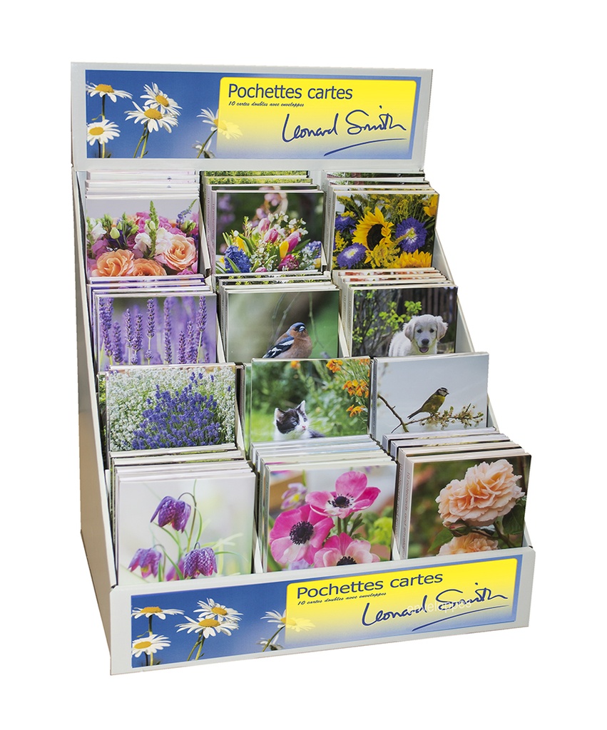 Présentoire de 72 pochettes de cartes doubles/env. - Coll. L