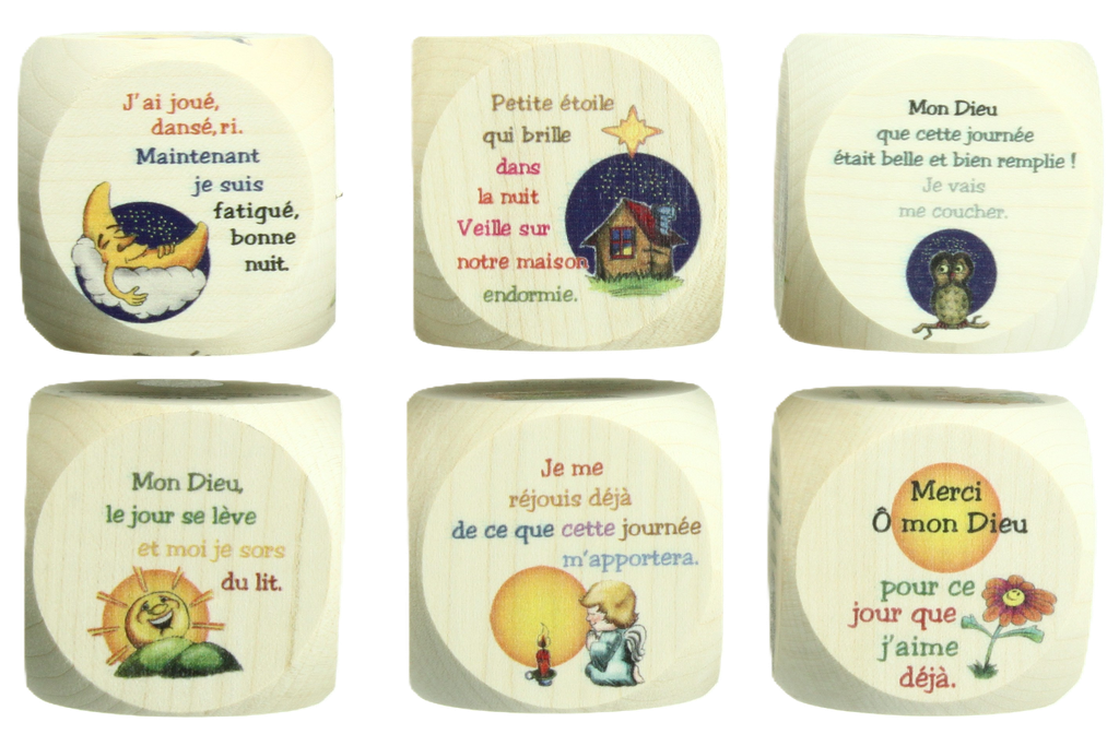 Dobbelsteen - kindergebedjes Matin & Soir - 49mm/meerkleurig