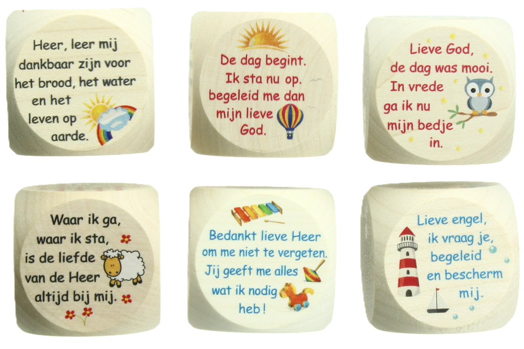 Dobbelsteen - kindergebedjes - Nederlands/39mm/meerkleurig