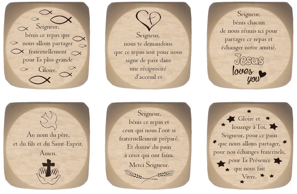 Dé de prières Bénédicité - Français