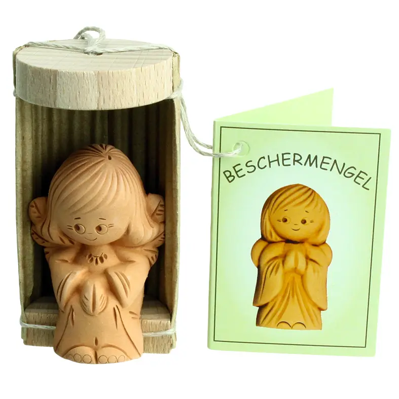 Sitting angel in woodbox - 5cm - Dutch/TW-3