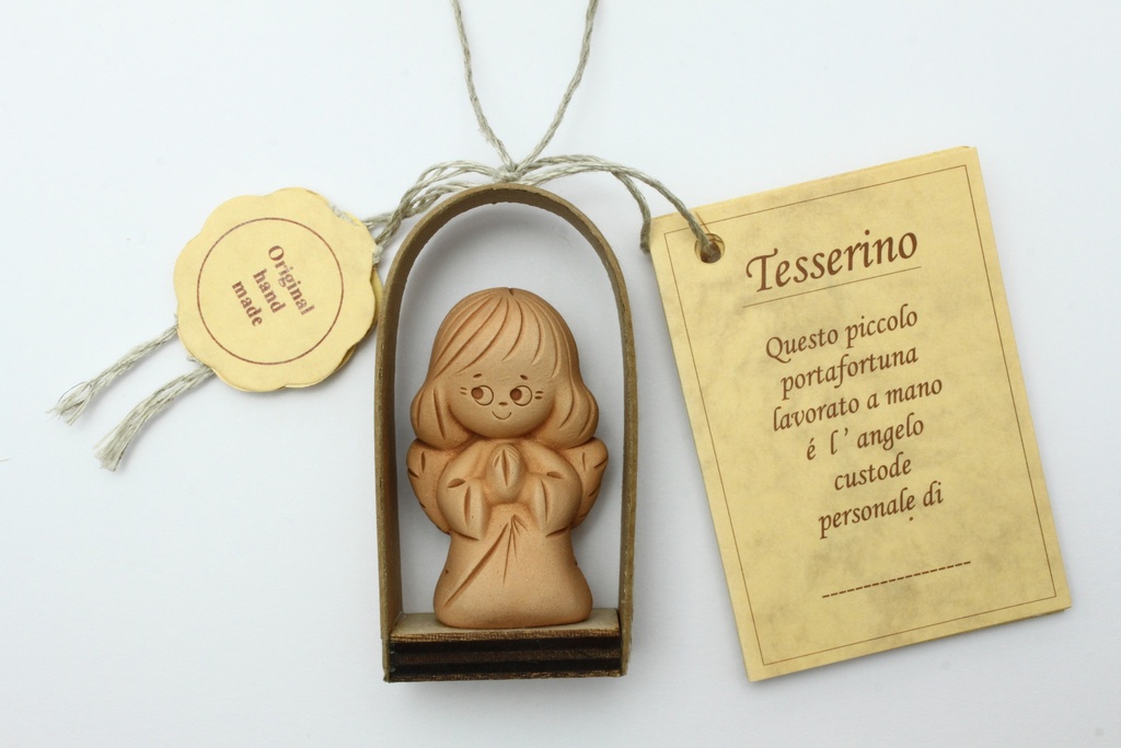 Angelot terre cuite/ arche - Italien