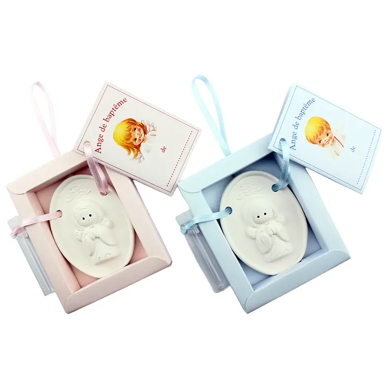 Doopengel/FR - assorti blauw /rose