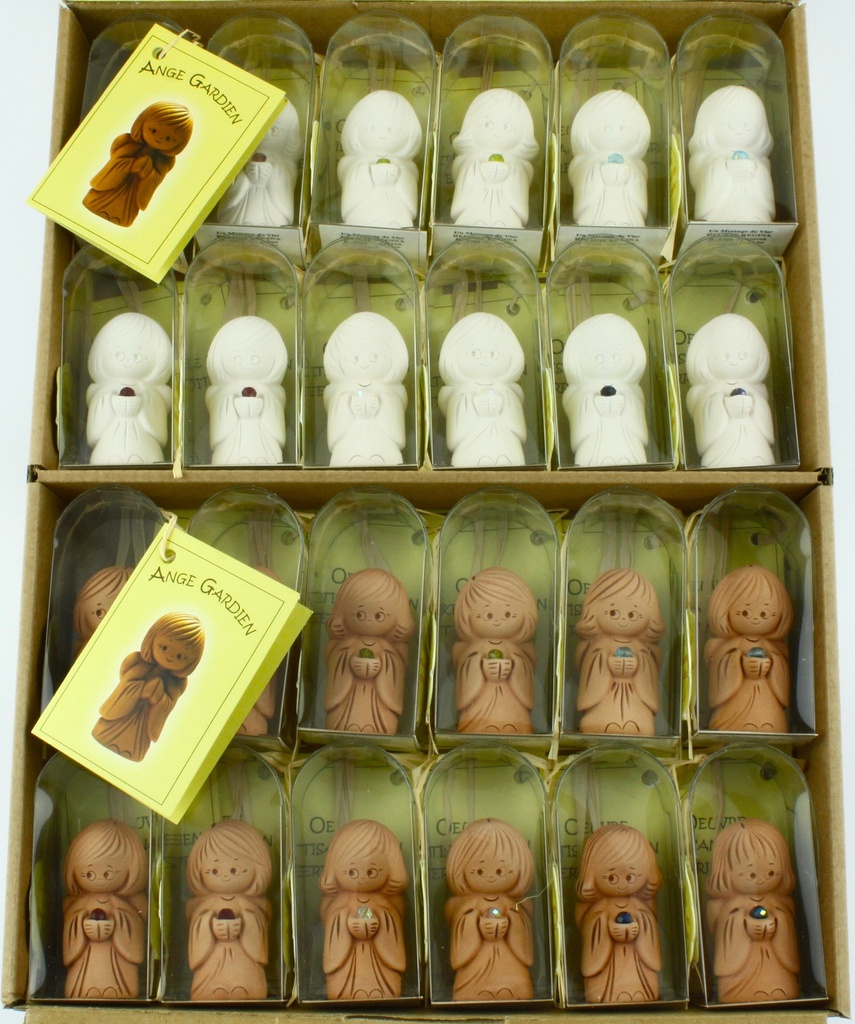 Beschermengel/imm. cristal steentje assorti - cello - 12xTC/12xWT - Franse tekst