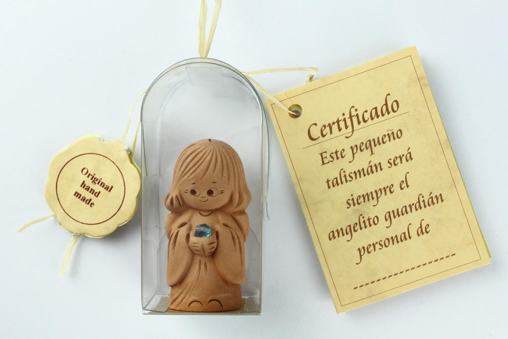 Gardien angel with stone in fiol - Text Spanish