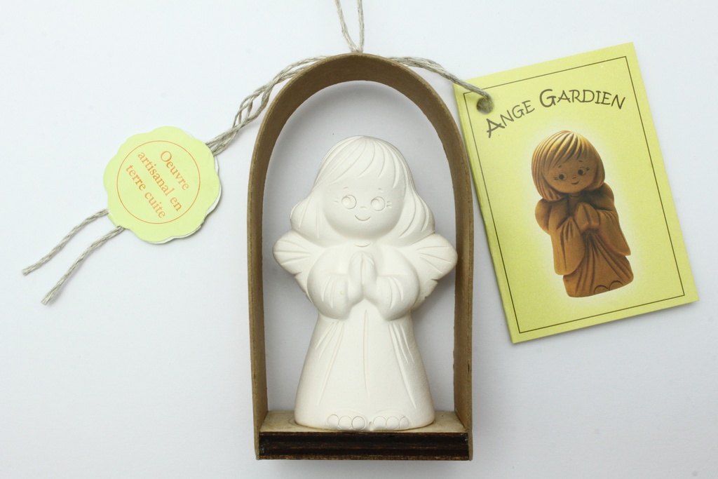 Staande engel groot TC - wit - Franse tekst - 8,5cm