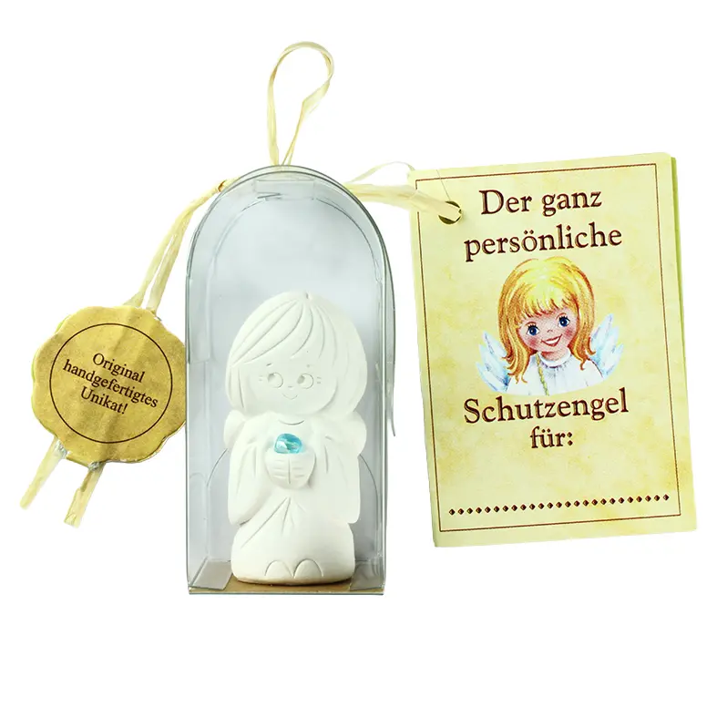 Ange gardien TC/blanc - imm.cristal sous cello - texte allem