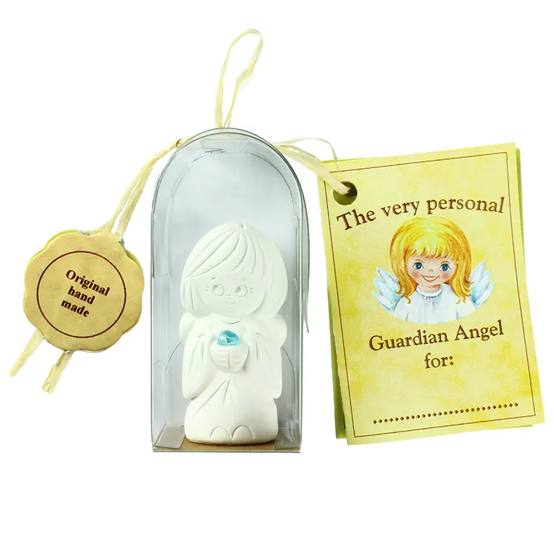Ange gardien TC/blanc - imm.cristal sous cello - texte angla