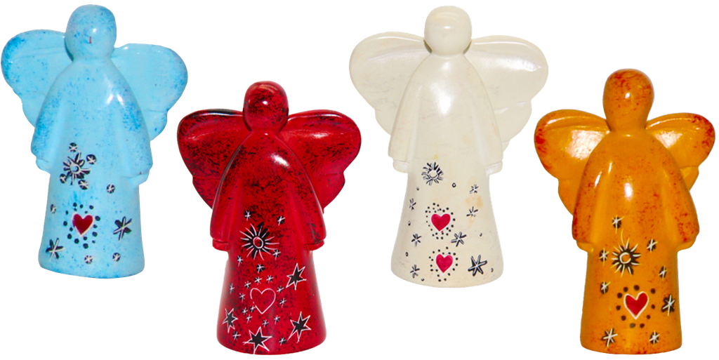 Ange gardien en pierre - 6-7cm/assorti