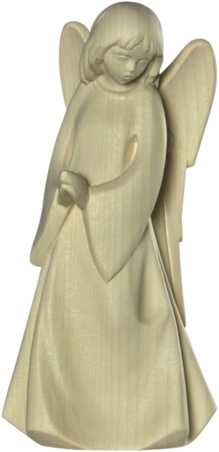 Ange d'amitié priant - bois sculpté - 8cm/nature