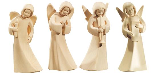 Satz von 4 Marias Engeln - 6,5cm - Natur