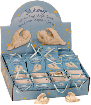 Ange dans ail/sachet - blanc H 5cm - assortiment