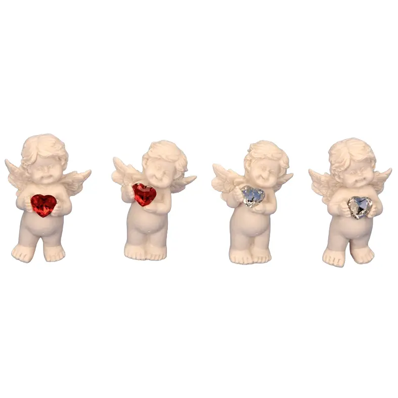 Babyengel mit Herz h=5cm sort. in Ttchen+Display