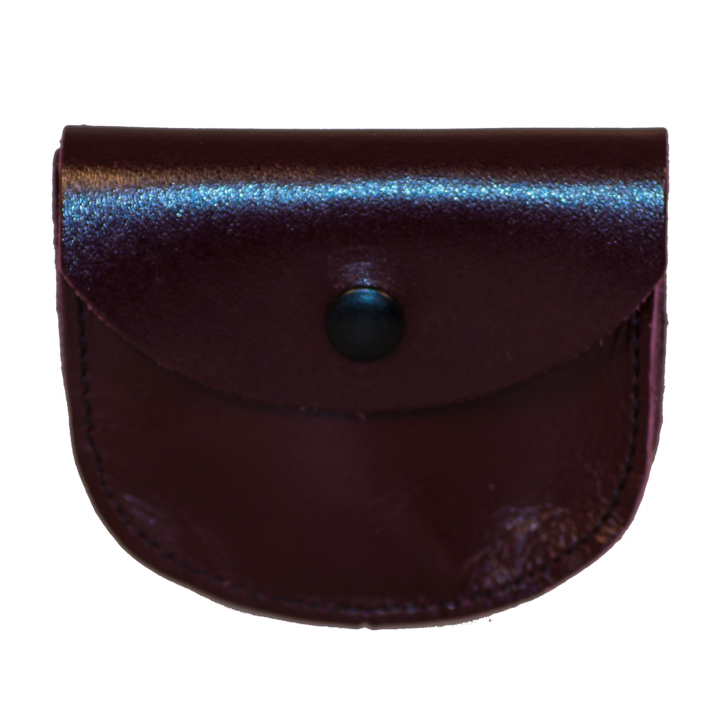 Etui chapelet - cuir/petit - bordeaux (80x70mm)