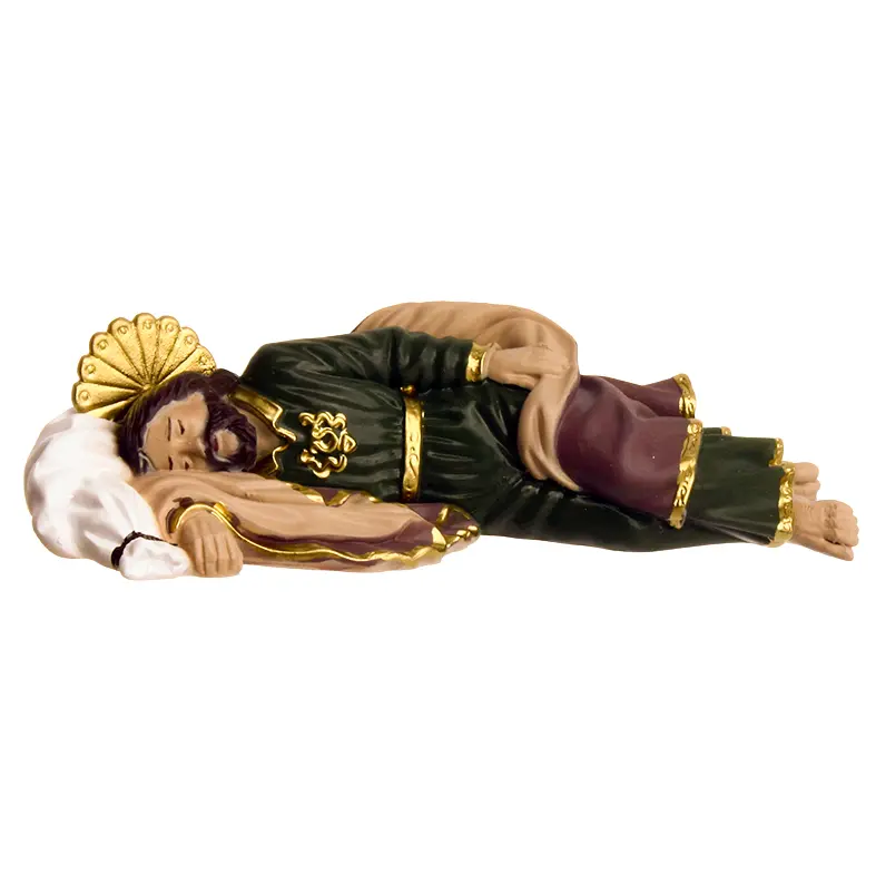 Statue St Joseph/dormant - résine -14cm/couleur