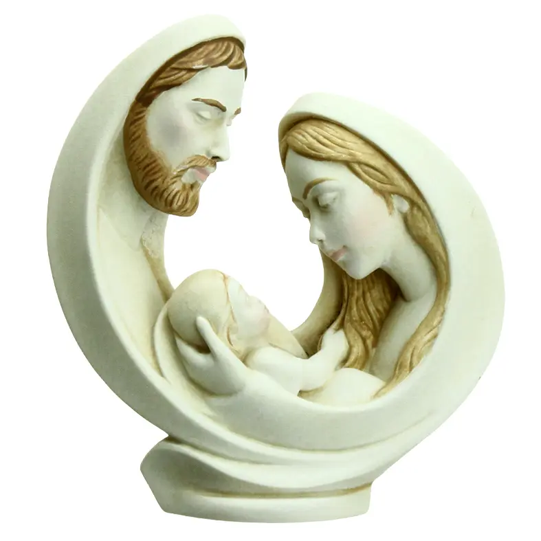 Statue Holy Family - resin/white - 8cm