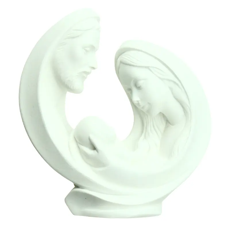 Statue Ste Famille - résine/blanche - 8cm