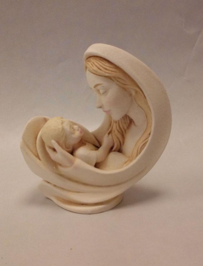 Statue Mutter/child - resin/white - 8cm