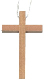 Croix de communion en bois - 6x10cm - claire