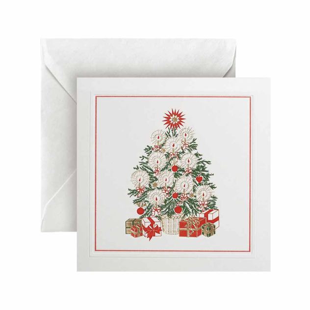 CARTE DOUBLE SAPIN 13,5*13,5 CM