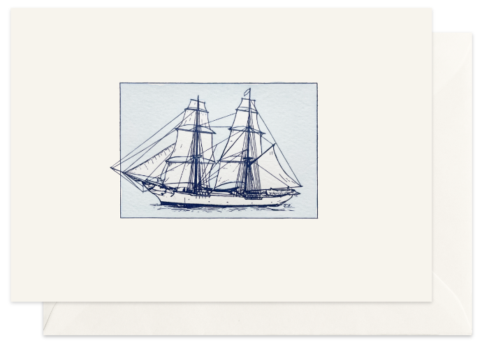 CARTE DOUBLE VOILIER 10.5*14.8 CM