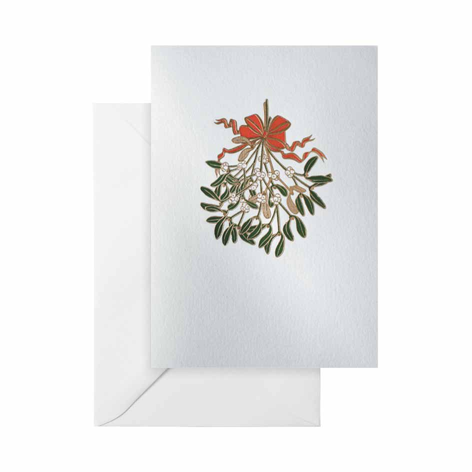 CARTE DOUBLE BOUQUET DE GUI 10,5*14,8 CM
