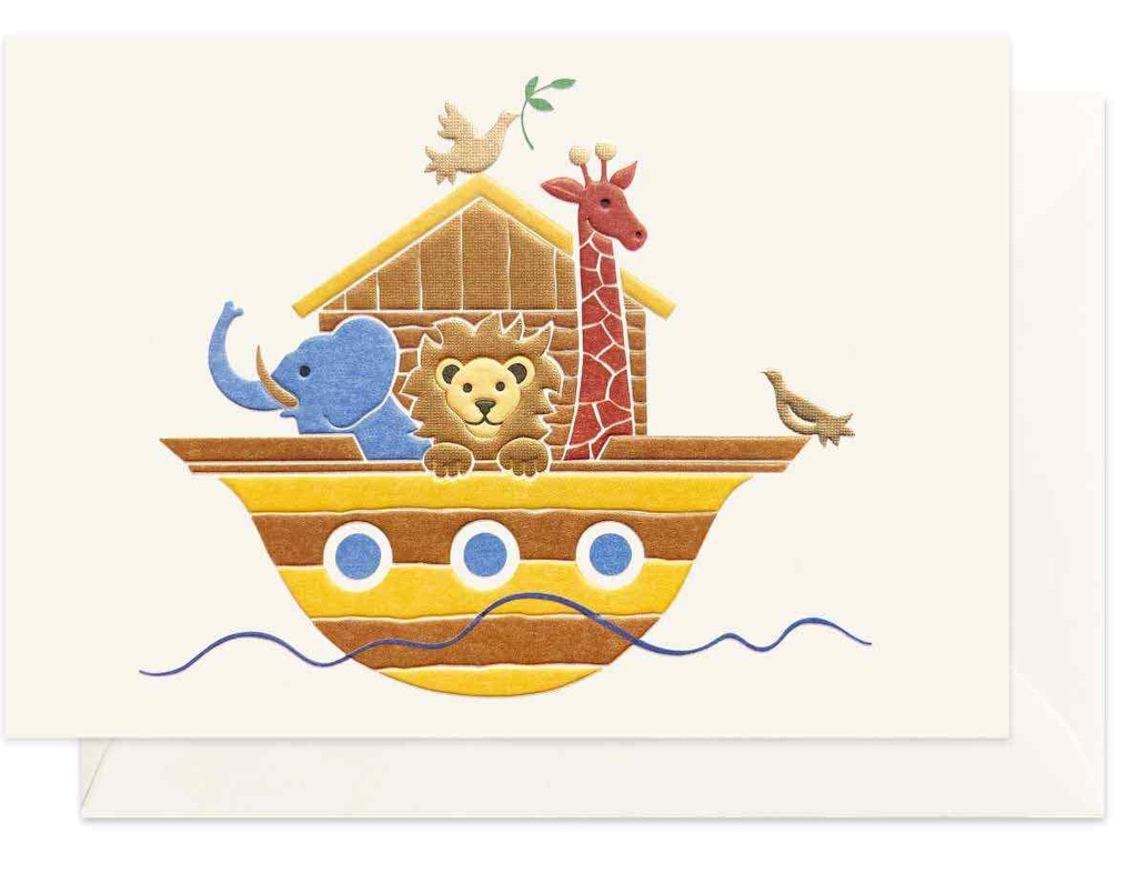 CARTE DOUBLE ARCHE DE NOE 10,5*14,8 CM