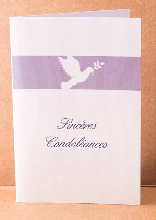 CARTE DOUBLE CONDOLEANCE
