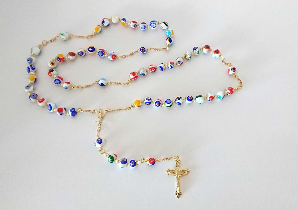 CHAPELET MURANO BLANC