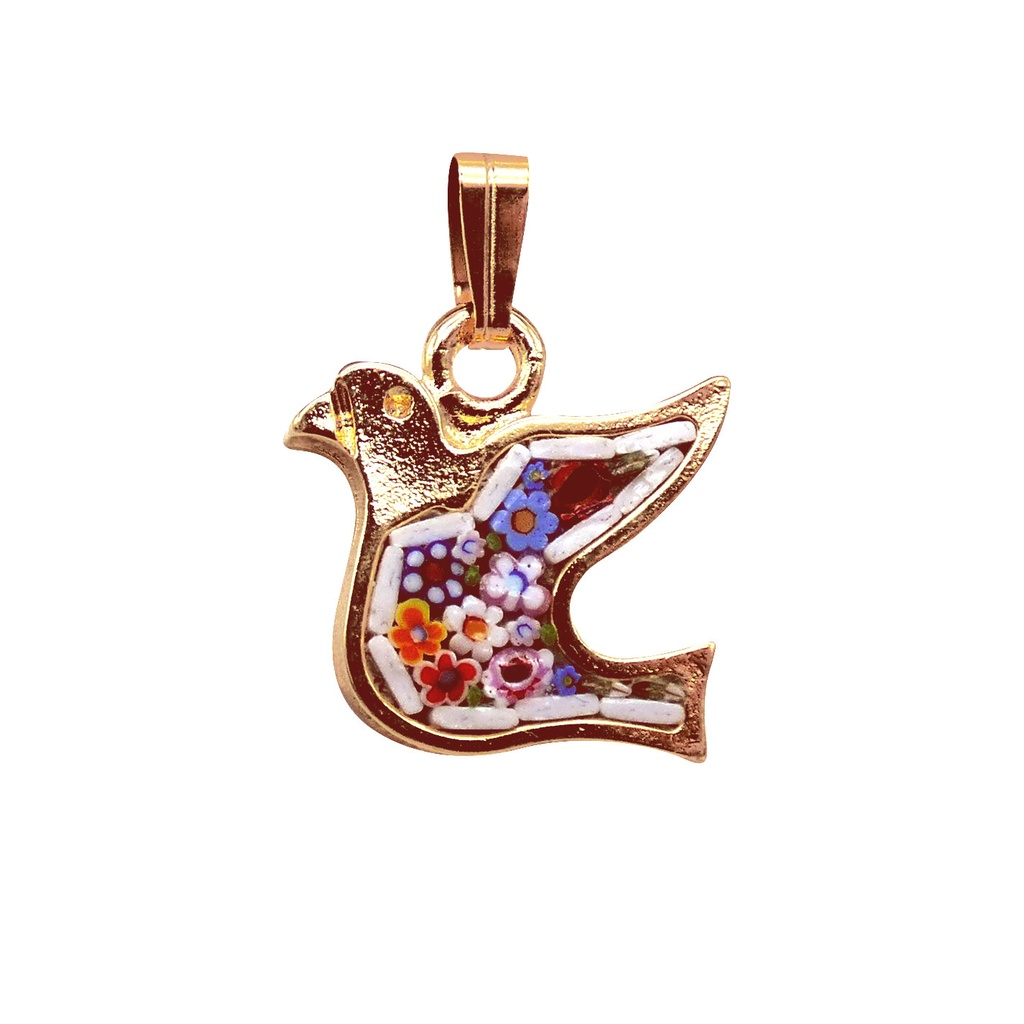 MOSAIQUE BIZANTINE PENDENTIF COLOMBE 1,5*1,5 CM AVEC BOITE