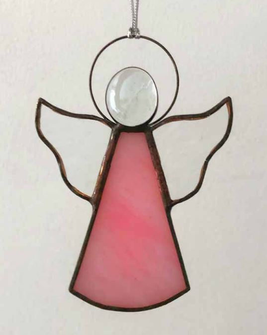 ANGE VITRAUX TIFFANY ROSE 7 à 8 CM