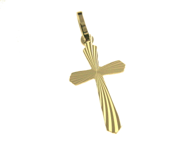 Kruisje stralen - Ag 925‰ 3μm verguld - 20mm