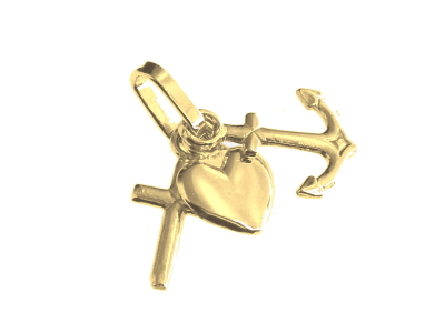 Hangertje Hoop,Geloof&Liefde - Zilver 925% 3æm verguld - 16m