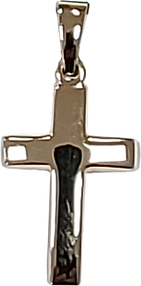 Anhänger 925 Silber vergoldet 12x18mm Kreuz matt poliert
