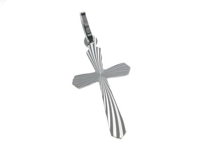 Kruisje stralen - gerhodineerd zilver 925‰ (13x20mm)