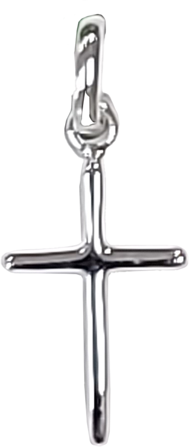 Croix lisse - Argent 925‰ rhodié (12x15mm)