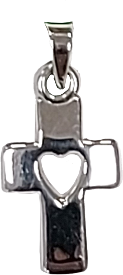Croix lisse - Argent 925‰ rhodié (15x23mm)