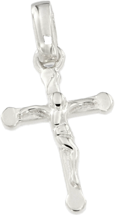 Croix avec christ - Argent 925‰ rhodié (12x15mm)