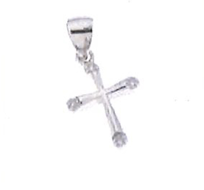 Croix lisse/martelée - Argent 925‰ rhodié (16x24mm)
