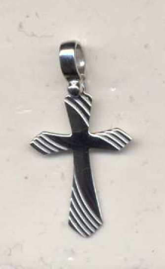 Croix lisse/siclée - argenté 925‰ (18x25mm)