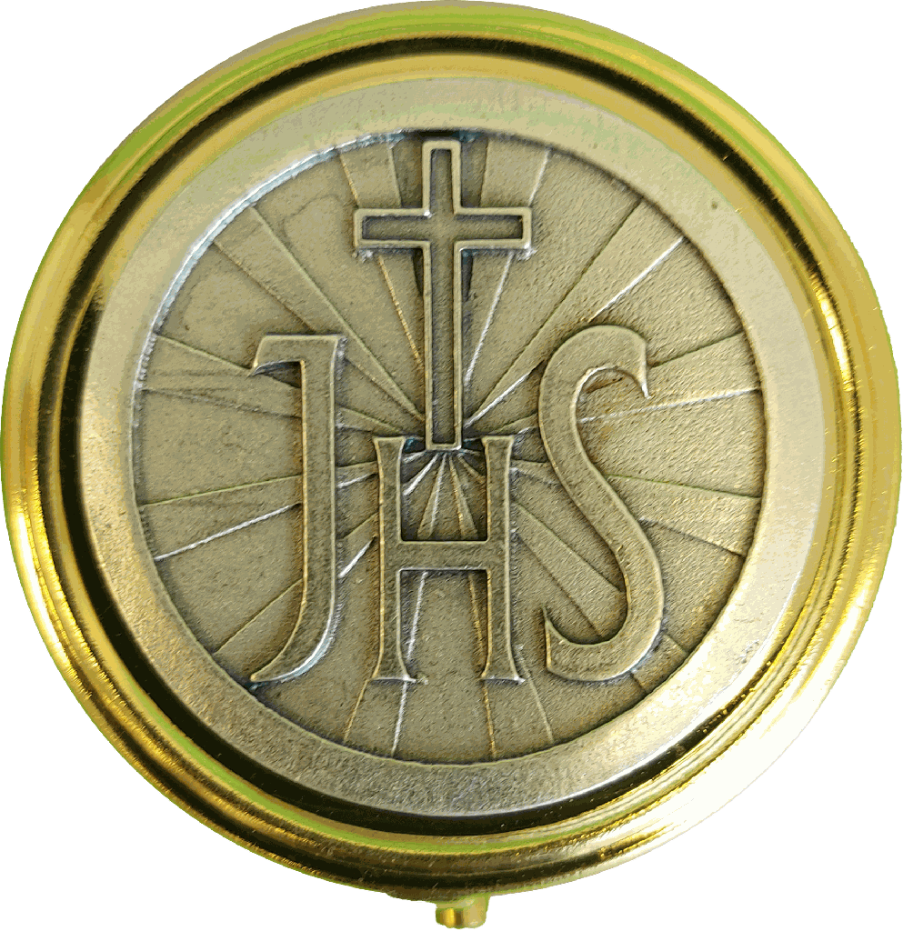 Hostiedoosje verguld/metaal - JHS - D 40mm